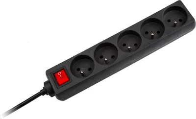 Zdjęcie produktu dla Urz3061-5 B Przedluzacz Sieciowy Czarny 5 Gniazd