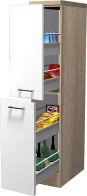 Produktbild von Demi Apothekerschrank Küche - 30 cm breit - Weiß Sonoma Eiche – Salerno