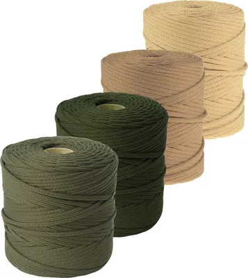 4 x 100m Polyesterschnur Kordel  4mm verschiedene Farbmix 9