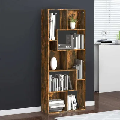 Produktbild von The Living Store Bücherregal Räuchereiche 67x24x161 cm Holzwerkstoff