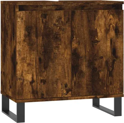 Obrázek produktu pro vidaXL Koupelnová skříňka Smoked Oak 58x33x60 cm Materiál dřeva