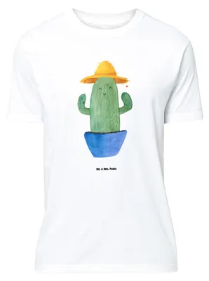 Produktbild von Mr. & Mrs. Panda Tshirt Kaktus Hut - Weiß - Geschenk, Oversize T-Shirt, Geschenkidee, Shirt, Weltreise, Städtetrip, Lustiges, Reisen, Spruch, Kakteen, mit, Weltenbummler
