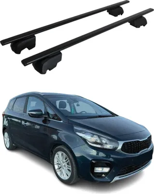 Image de Barres de toit Transversales pour Kia Carens 2013-2021 ABE Noir 2x