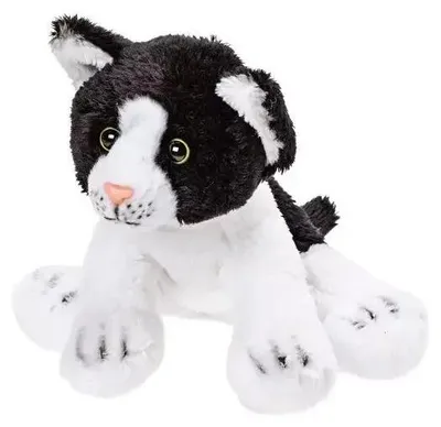 Image de Chat noir et blanc, 15 cm - Peluche SUKI