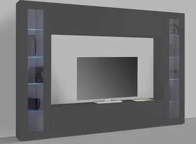 Produktbild von Wohnwand >Benevent< (4-teilig) in Anthrazit matt - 260x180x30 (BxHxT)