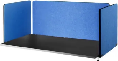 Produktbild von Büropaneele Set – 3-teilig – Verstellbare Schreibtisch-Trennwände – 152cm + 2x61cm – Blau – Polyesterfaser – Konzentrations- und Privatsphäre-Bildschirm