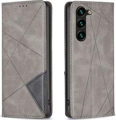 Produktbild von Mobigear Rhombus Slim  Samsung Galaxy S25 Plus Hülle Klapphülle - Grau