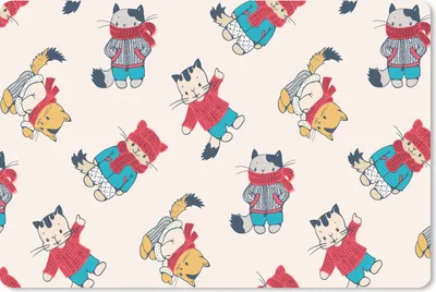 Produktbild von MuchoWow® Schreibtischunterlage Winter - Katze - Tiere - Muster 60x40 cm - XXL Mauspad - Großes Mauspad
