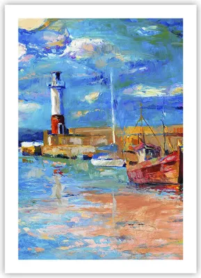 Produktbild von Poster - Poster ohne Rahmen - Leuchtturm Meer - 50x70 cm - Wand Bild - Wanddeko - Wandbilder - Kunstposter - Wandposter - Bilder - Kunstdruck - Wanddekoration - Wandbild - P2XPA50x70-3693
