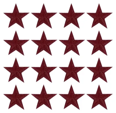 16 Aufbügel-Stern-Patches, 29 mm, DIY Bügelbilder