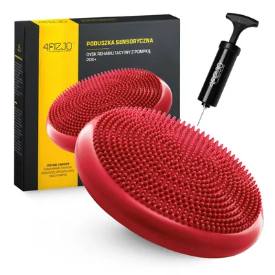 Produktbild von 4FIZJO PRO+ Sensomotorisches Kissen Ø33 cm – Balance-Disk für Büro, Yoga & Rehabilitation Rot