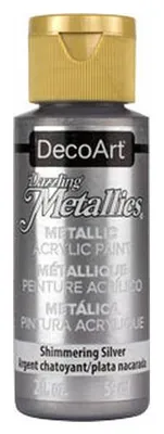 Produktbild von DECOART Dazzling Metallics Acrylic Paint, Acrylfarbe - Shimering Silver 59 ml