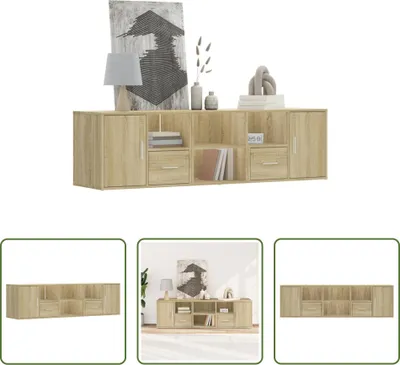 Zdjęcie produktu dla The Living Store Sonoma dąb półka narożna 160x40x45 cm materiał drewnopochodny