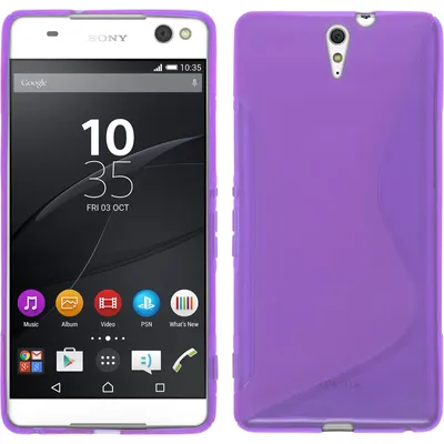 Produktbild von PhoneNatic Case kompatibel mit Sony Xperia C5 Ultra - lila Silikon Hülle S-Style + 2 Schutzfolien