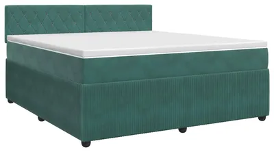 Productafbeelding van VidaXL boxspringbed met matras, donkergroen, 140 x 190 cm, fluweel