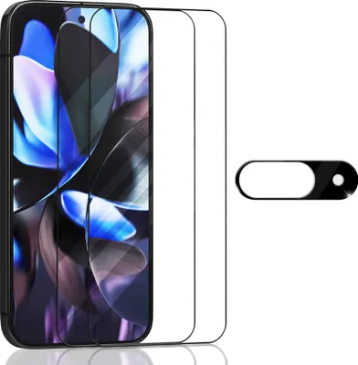 Zdjęcie produktu dla 2-pak ochraniaczy ekranu i 1-pak ochraniaczy obiektywu dla Google Pixel 9 wykonanych ze szkła hartowanego 9H