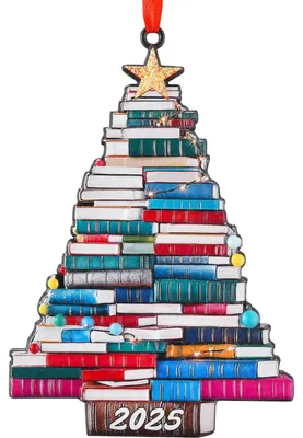 Imagen del producto de Adornos para el árbol de Navidad, decoración navideña, árbol de Navidad de metal, diseño único, 11 x 8 cm