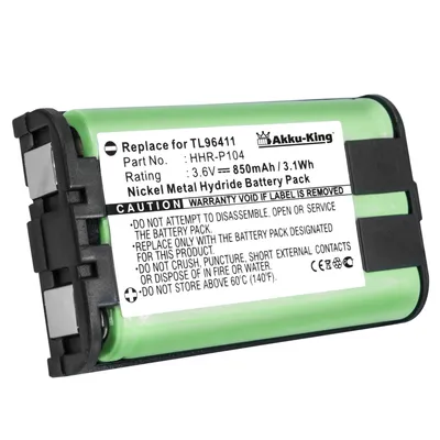Produktbild von Akku kompatibel mit Panasonic TL26411 - Ni-MH 850mAh - für KX-FG5210, KX-TG5453, KX-TGA450, KX-TH112, KX-TW201, KX-TW211, TL96411, HHR-P104