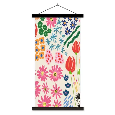 Produktbild von MuchoWow® Textilposter Blumen - Gestaltung - Tulpe 90x180 cm mit schwarzem Rahmen - Dekoration Wohnzimmer