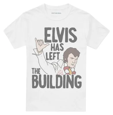 Obrázok produktu pre Elvis Presley – Tričko „Elvis Has Left The Building“ pre mužov/ženy Uni TV32556 (4XL) (biele)