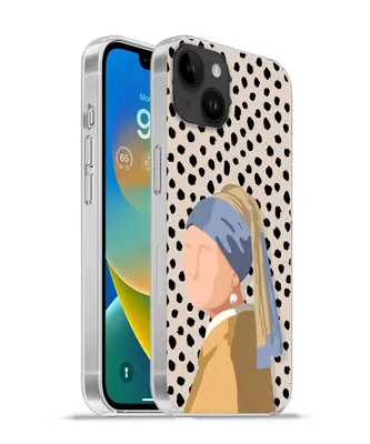 Produktbild von MuchoWow® Handyhülle Schutzhülle Hülle für Apple iPhone 14 Plus - Soft case Pastell - Mädchen mit Perlenohrring - Tupfen - Alte Meister Silikon Softcase Handy Hülle - Abbildung