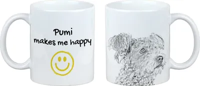 Zdjęcie produktu dla Pumi - Kubek z motywem psa, wesoły kubek dla miłośników psów, personalizowany produkt marki Art-Dog