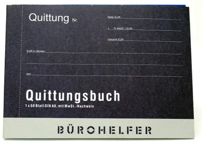 Produktbild von Rheita Quittungsbuch mit MwSt.-Nachweis, A6,40 Blatt