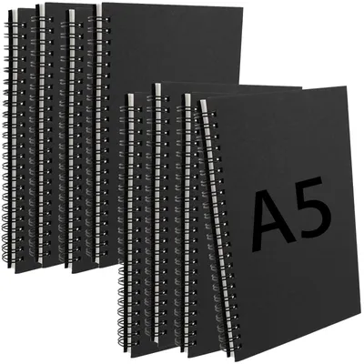 Imagen del producto de Solidchoice - Set de 8 cuadernos de dibujo tamaño A5, con espiral, que contienen 60 hojas