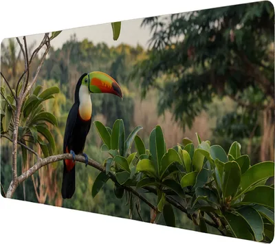 Produktbild von Tukan im Dschungel Schreibtischunterlage 69x31cm XXL Mauspad - Exotisches