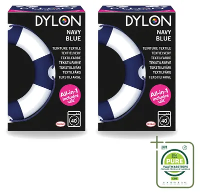 Produktbild von 2 x Dylon Textilfarbe All-in-One - Navy Blau - 350g - Großpackung - 2 Stücke