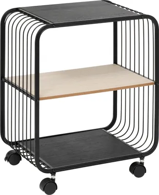 Zdjęcie produktu dla Półka mobilna NOIR, 2-poziomowa, metalowa, 43,3 x 28 x 53 cm