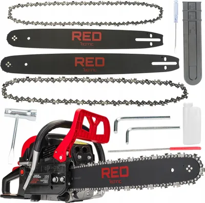 Produktbild von Benzin Kettensäge Motorsäge 5,7PS Motorkettensäge 2x Ketten 2x Schwerte 16'' 18'' Gartensäge Benzinsäge
