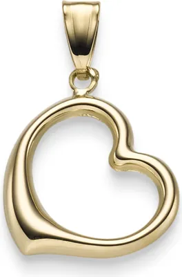 Produktbild von Anhänger Einhänger Halsschmuck Herz 18mm aus 585 Gold Gelbgold glänzend