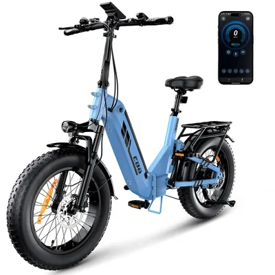 Produktbild von EB8 Klappbares 20‑Zoll Fettreifen All‑Terrain‑E‑Fahrrad, 48V 15Ah, Stromunterbrechungs‑Bremshebel, Scheibenbremsen, APP‑Verbindung, 150 kg Traglast