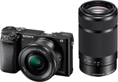 Produktbild von Sony Alpha 6000 Kit 16-50mm + 55-210mm Systemkamera schwarz
