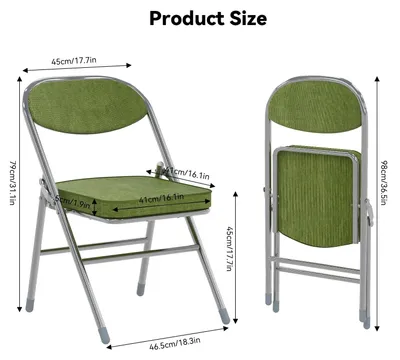 Immagine prodotto di Sedia pieghevole da pranzo in velluto, dal design elegante