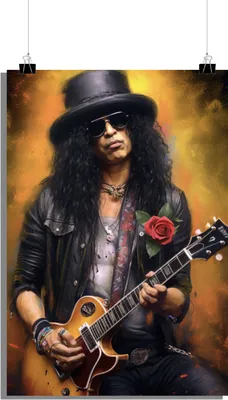 Produktbild von Musiklegende Poster - Slash Poster - Guns N' Roses - Musik Poster - 61x91cm - Perfekt zum Einrahmen