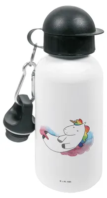 Produktbild von Mr. & Mrs. Panda Trinkflasche Einhorn Wolke 7 - Weiß - Geschenk, Unicorn, für den Kindergarten, Lustig, Einhörner, Kinder, Menschen, Sportflasche, Wasserflasche