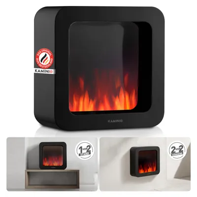 Produktbild von KAMINIO Elektrischer Tischkamin MIA XL - Dekoratives Elektro-Tischfeuer mit 3D-Flammeneffekt, ausdauerndem Akku für portable Nutzung - Schwarz