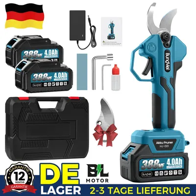 Produktbild von Akku Astschere 45mm, Elektrische Gartenschere mit 600W Brushless-Motor,2×21V 4000mAh Akku & SK5 Klingen,Kabelloser Elektrische Astschere für Garten
