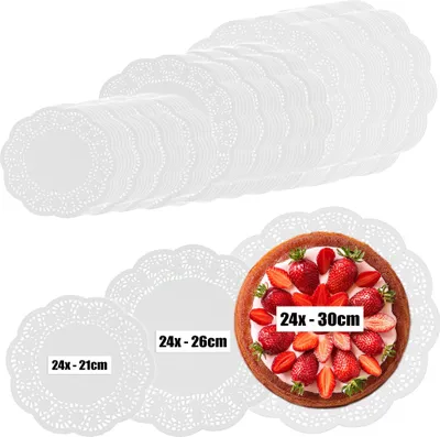 Produktbild von com-four® 72x Tortenunterlage - Tortenspitzen als Unterlage zum Dekorieren und Servieren - weiße Tortenteller aus Papier