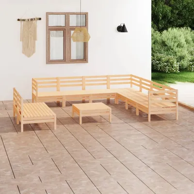 Produktbild von The Living Store 10-tlg. Garten-Lounge-Set Massivholz Kiefer