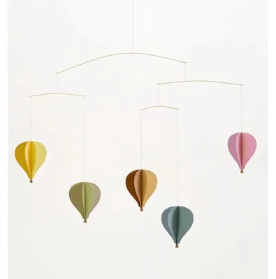 Immagine prodotto di Flensted Mobiles, mobile decorativo a forma di palloncini, modello "Crepuscolo" (5 palloncini)