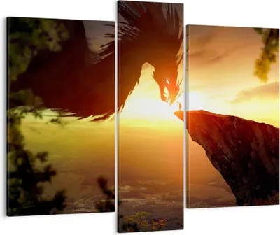 Produktbild von Bild auf Leinwand - Leinwandbild - Drache Rock Kreatur - 95x80cm - Wand Bild - Wanddeko - Wandbilder - Leinwanddruck - Bilder - Kunstdruck - Wanddekoration - Leinwand bilder - Wandkunst - CB95x80-3883