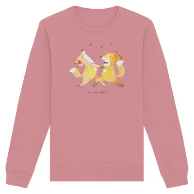Produktbild von Mr. & Mrs. Panda Baumwoll Sweatshirt Füchse Salsa tanzen Größe XXL - Canyon Pink - Geschenk, Pullover, Pulli, Sweater, Tanzkurs, Tanzschule