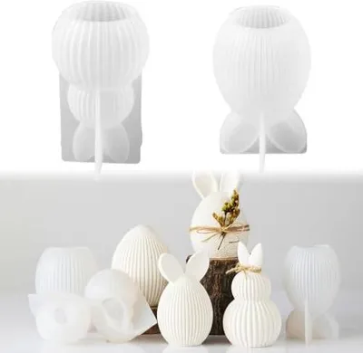 Produktbild von Silikonformen Gießformen Ostern,Silikonform Hase,Gießformen Silikon Frühling Gipsformen zum gießen Kerzenformen für DIY Handwerk (A+C)