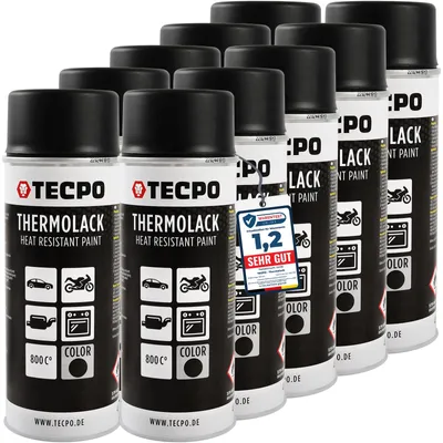 Produktbild von Thermolack - Auspufflack 800°C schwarz, 10x 400 ml