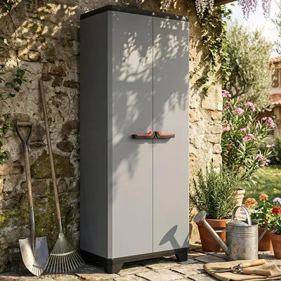 Immagine prodotto di Dmora Armadio da Esterno Cochrane 39x68x173h cm Grigio, Apertura Battente Un'anta Italy