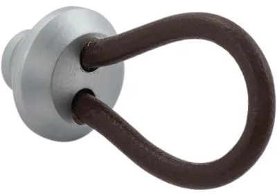 Produktbild von ACCURIDE MG.171200.34.63 Dunkelbraun McLED Ledergriff Möbelgriff mit Schlaufe, Lederschlaufe, Breite 24 mm, Möbelknauf Messing verchromt matt
