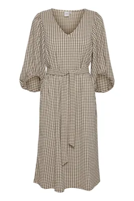 Produktbild von ICHI IHJUNCA DR Damen Freizeitkeid Kleid mit V-Ausschnitt Loose-Fit kariert